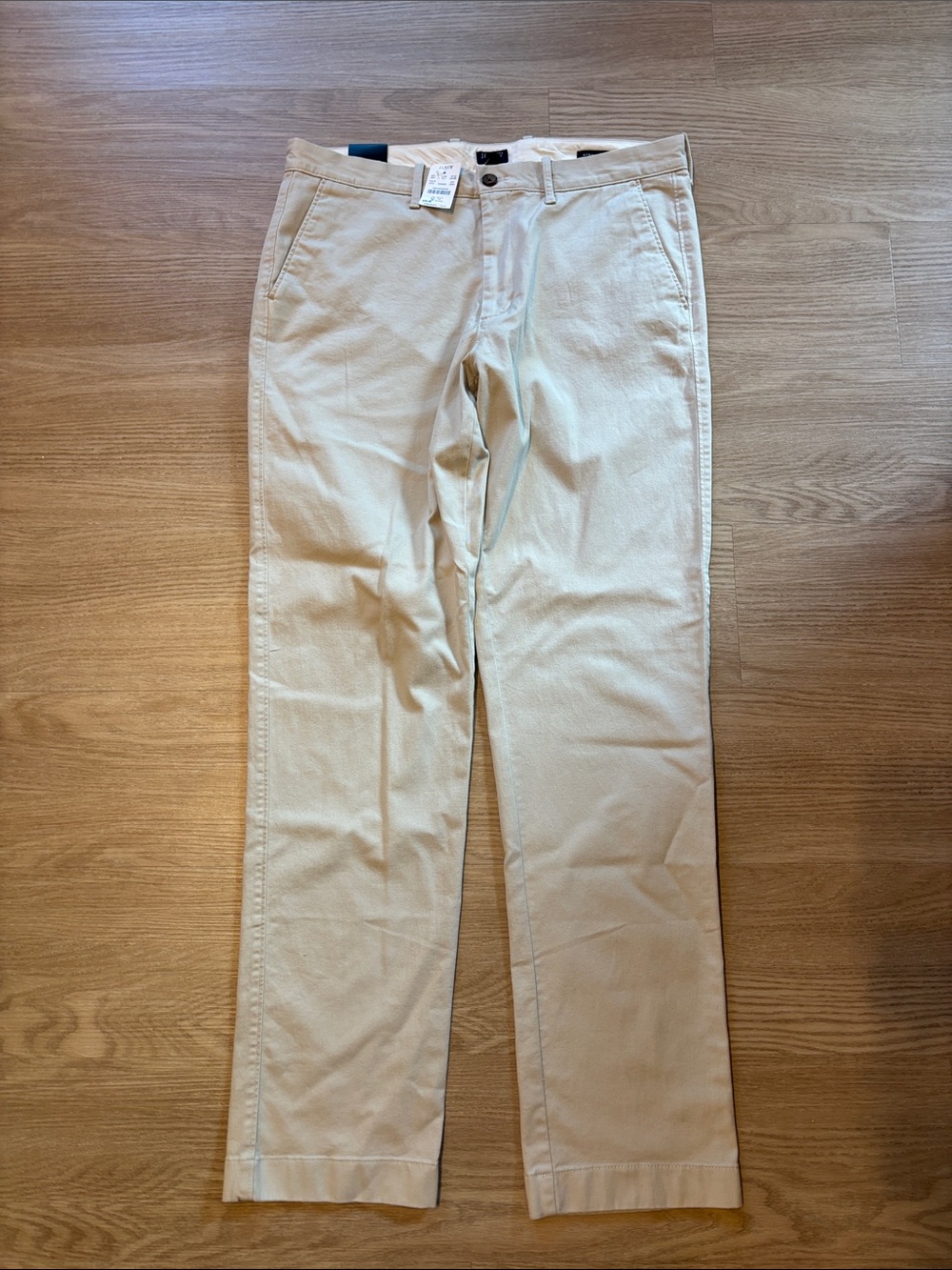 NWT J Crew Men’s 35x34 Flex Chino Straight Fit Pants Beige Tan Khaki Casual New